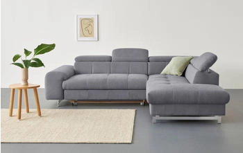 Cotta Collection Ecksofa Chef L-Form grau stone 257x72x206cm Luxus-Microfaser Kunstleder SOFTLUX Advantage schwarz