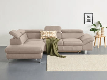 Cotta Collection Ecksofa Driver L-Form beige natural 268x73x214cm Kunstleder SOFTLUX BEEFY Luxus-Kunstleder,