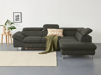 Cotta Collection Ecksofa Driver L-Form grün hunter 268x73x214cm Kunstleder SOFTLUX BEEFY Luxus-Kunstleder