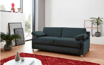 Bali Schlafsofa Viola blau rauchblau 181cm Seitenkissen rauchblau