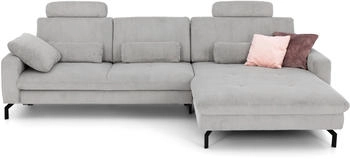 DIE PLANBAR Ecksofa MP-IN20110 L-Form grau 302x87x178cm optional Funktionen erhältlich, Federkern-Polsterung grau