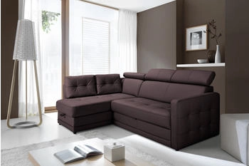 exxpo Ecksofa Arles Federkernunterfederung, L-Form braun schoko 225x94x165cm Kunstleder SOFTLUX Naturleder