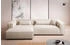 LeGer Home Ecksofa PIARA XXL Cord oder Leinenoptik L-Form Kedernaht hellbeige 288x66x198cm Ottomane rechts/links