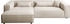 LeGer Home Ecksofa PIARA XXL Cord oder Leinenoptik L-Form Kedernaht hellbeige 288x66x198cm Ottomane rechts/links