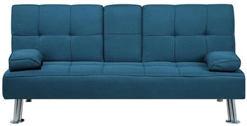 Beliani 3-Sitzer Schlafsofa Roxen 168x77x81 cm blau