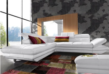 Cotta Collection Ecksofa Enterprise L-Form grau hellgrau 277x91x104cm Softlux-Kunstleder, Luxus-Kunstleder Kopf- Armteilverstellung hellgrau