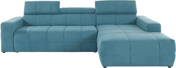 Domo Polstermöbel Ecksofa Brandon große Ausführung 289/177/80 cm Cord blau türkis 289x80x175cm Luxus-Microfaser Antikleder-Optik