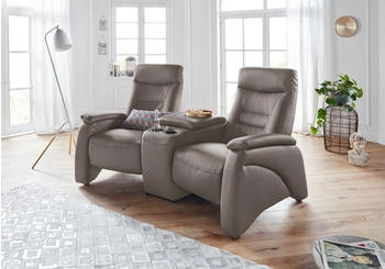 exxpo 2,5-Sitzer Ascoli, Kinosofa Armlehnen grau delphin 199x106x99cm Naturleder