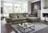 DIE PLANBAR Ecksofa PN-EM18063 L-Form grün olive 322x89x187cm echt em Rücken olive