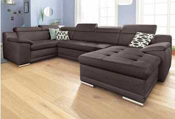 sit&more Wohnlandschaft Top Andiamo U-Form mit Kopfteilverstellung mit BettFunktion mokka