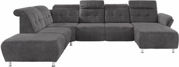 Places of Style Wohnlandschaft Manhattan U-Form 2 Sitze mit elektrischer RelaxFunktion verstellbare Armlehnen anthrazit