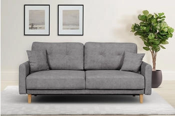 Home Affaire 2-Sitzer Triplo, mit Steppung im Rückenbereich, incl. Zierkissen 165/100/89 cm grau 165x89x100 cm