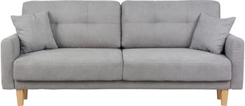 Home Affaire 3-Sitzer Triplo mit Bettfunktion und incl. Zierkissen 215/100/89 cm Liegefläche 191 x 145 cm hellgrau