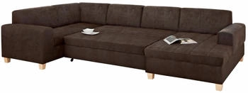 Home Affaire Wohnlandschaft Corby U-Form mit BettFunktion Steppung auf Sitzfläche, braun