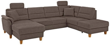 Home Affaire Wohnlandschaft Palmera U-Form Federkern mit Bettfunktion braun