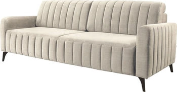 exxpo 3-Sitzer Grande, hochwertiges Schlafsofa Microvelours, mit Bettfunktion und Federkern beige