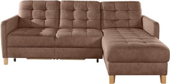 exxpo Ecksofa Elio, kompakt und komfortabel, bequem und zeitloses Design, L-Form mit BettFunktion cognac