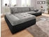 Domo Polstermöbel Ecksofa PB Moric mit Bettfunktion + ArmteilVerstellung L-Form im XXL-Format 300x172x80 cm schwarz/weiß-grau