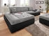 Domo Polstermöbel Ecksofa PB Moric mit Bettfunktion + ArmteilVerstellung L-Form im XXL-Format 300x172x80 cm schwarz/weiß-grau
