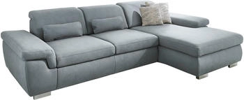 DIE PLANBAR Ecksofa MP-IN17041 L-Form mit Sitztiefenverstellung optional Kopfteilverstellung & BettFunktion steel