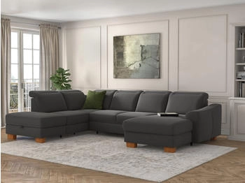 sit&more Wohnlandschaft Dundee U-Form mit Federkern und Massivholzfüßen, mit Kopfteilverstellung grau sit&more Wohnlandschaft Dundee U-Form mit Federkern und Massivholzfüßen, mit Kopfteilverstellung grau