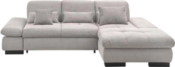 set one by Musterring Ecksofa SO4100 V, mit verstellbaren Kopfteilen, mit Funktionen Cord hellgrau 284x80 cm - 98x190 cm