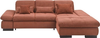 set one by Musterring Ecksofa SO4100 V, mit verstellbaren Kopfteilen, mit Funktionen Cord kupfer, 284x80 cm - 98x190 cm