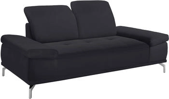 Places of Style 2-Sitzer Caluna, mit Sitztiefen- und Kopfteilverstellung schwarz