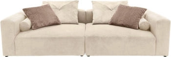 INOSIGN Big-Sofa Suyana mit Federkern 304/135/69 cm Zierkissen + Kissenrollen Megasofa Cord-Bezug, creme