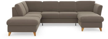 Home Affaire Wohnlandschaft Trelleborg U-Form Federkern-Polsterung, mit Bettfunktion dunkelbeige