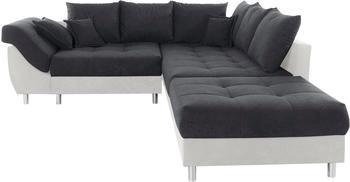 Collection AB Polstergarnitur Innsbruck (Spar-Set) Ecksofa und Hocker 247 cm hellgrau/anthrazit