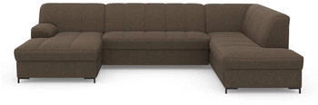 INOSIGN Wohnlandschaft Balme U-Form Inkl. Zierkissen mit BettFunktion stone