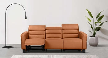 Places of Style 3-Sitzer Carpari, 224cm manuelle od. elektrische Relaxfunktion 2 Sitzen braun cognac 224x97x100cm