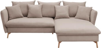 andas Ecksofa MERLE 258 cm L-Form Cord braun hellbraun 258x91cm Federung Ottomane