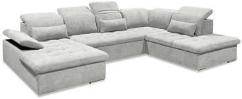 Stella Trading ED EXCITING DESIGN Wohnlandschaft, Wayne Wohnlandschaft 340x240 cm U-Sofa Couch Ecksofa Silber
