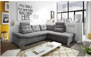 Stella Trading ED EXCITING DESIGN Ecksofa Nalo, mit Schlaffunktion, Dark grey