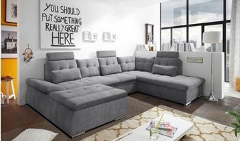 Stella Trading ED EXCITING DESIGN Wohnlandschaft Nalo mit Schlaffunktion Dark grey