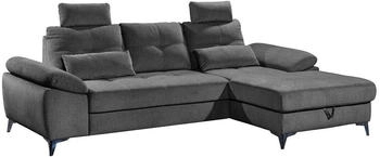 Stella Trading ED EXCITING DESIGN Ecksofa Auckland mit Schlaffunktion & Bettkasten anthrazit