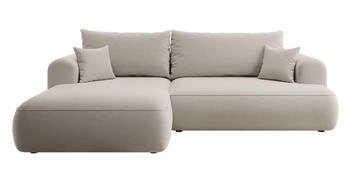 Selsey Ecksofa OVO Schlaffunktion 142x210 cm Bettkasten 2 Zierkissen Creme