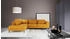 Trendmanufaktur Ecksofa Luzi, mit Schlaffunktion L-Form Designsofa mit Ottomane, Metallfüße schwarz 264 cm golden orange