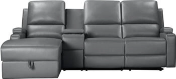 Home Affaire Ecksofa Napori Multimediasofa, 3er Kinosessel XXL, L-Form Kinosofa mit RelaxFunktion Getr&auml;nkehalter, Staufach grau