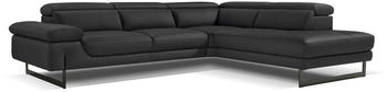 Egoitaliano Ecksofa Queenie extravagantes Sofa mit erstklassigem Sitzkomfort mit verstellbarer Armlehne und Kopfteilen schwarz