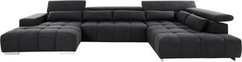 Cotta Collection Wohnlandschaft Orion U-Form mit Kopfteilverstellung und Zierkissen Black