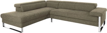 Willi Schillig Ecksofa finn 281x71x230 cm S22 Ottomane links ohne Kopfteil/-mit motorischer Sitztiefenverstellung schwarz (pepper s22)