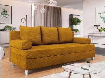 Mirjan24 Schlafsofa Dover-Cord Chromf&uuml;&szlig;e Polsterhocker-als Option Poso 01 192x86x80 cm