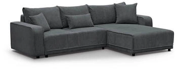 Beautysofa Ecksofa Primo universelle Ottomane Cord Ecke L-Form Anthrazit (poso 34) 290x86x185 cm