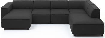 Atlantic Home Collection Wohnlandschaft Bulky U-Form 324x195cm in U-Form und XXL Sitzfl&auml;che modular aufgebaut anthrazit