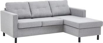 Atlantic Home Collection Ecksofa Tea L-Form 189x81x150cm stellbar und Recamiere beidseitig montierbar grau
