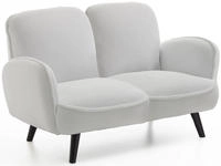 ATLANTIC home collection 2-Sitzer "Ben" mit Wellenunterfederung, Massivholzf&uuml;&szlig;e,