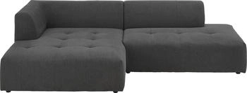 Atlantic Home Collection 3-Sitzer Leonardo grau 269x70x153cm Ottomane mit XXL-Liegefl&auml;che anthrazit